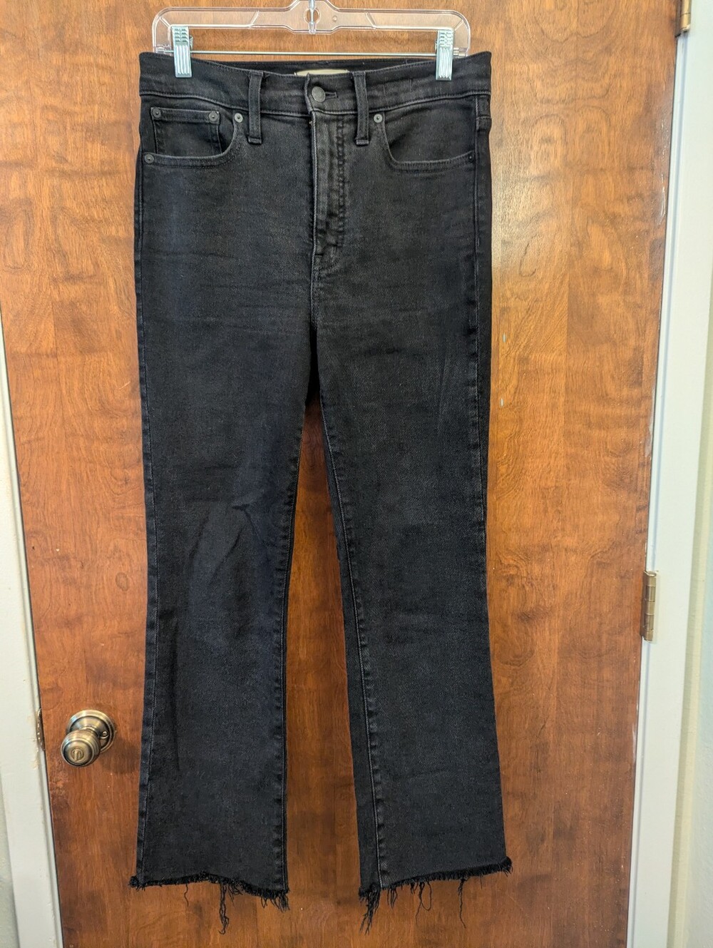 Madewell black Cali Demi-Boot, size 28 raw hem